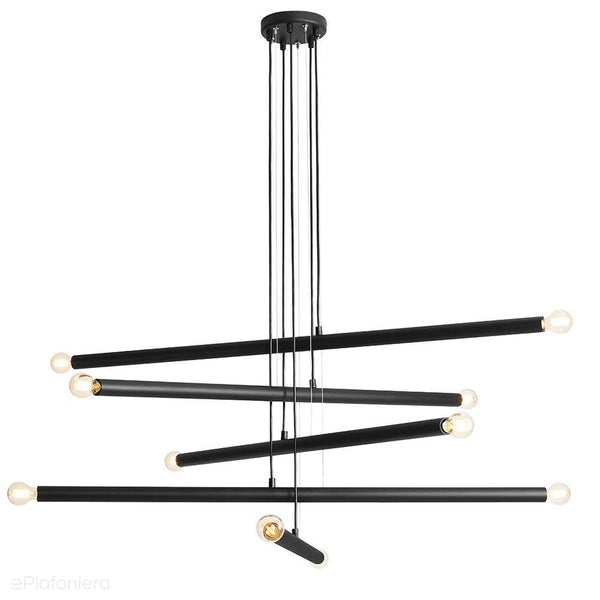 Żyrandol do salonu, biura - czarna lampa wisząca rurki (10xE27) Aldex (tubo) 1072M1 - ePlafoniera