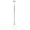 Lampa sufitowa 92cm - rurka chrom, jedna mleczna kula 14cm (E14) Aldex (Pinne) 1080PL-G4L