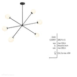 Nowoczesna lampa regulowana, wisząca, mleczne kule 6x14cm (E14) Aldex (Ohio) 1081PL-K1