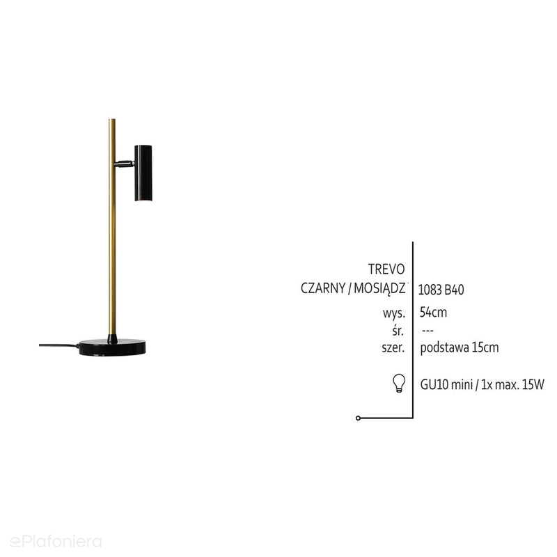 Mosiężna lampa - biurkowa do salonu sypialni (1xGU10-mini) Aldex (Trevo) 1083B40