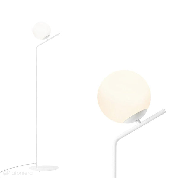 Lampa podłogowa Gallia Floor White - Aldex, biała, jedna mleczna kula 20cm (E27) 1095A