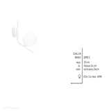 Lampa ścienna, biały kinkiet, jedna mleczna kula 14cm (E14) Aldex (Gallia) 1095C
