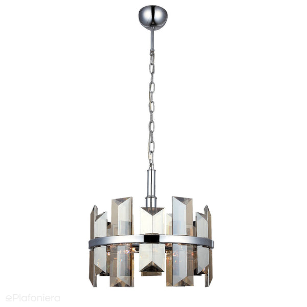Luksusowy , kryształowy żyrandol - lampa wisząca chrom 4xE14, Lucea 1420-51-04 KANSAS - ePlafoniera