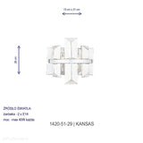 Luksusowy , kryształowy kinkiet - lampa ścienna chrom 2xE14, Lucea 1420-51-29 KANSAS - ePlafoniera