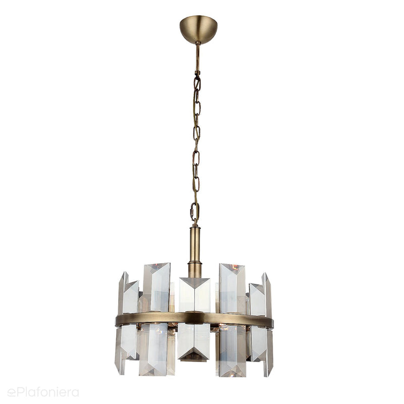 Luksusowy , kryształowy żyrandol - lampa wisząca patyna 4xE14, Lucea 1420-52-04 KANSAS - ePlafoniera
