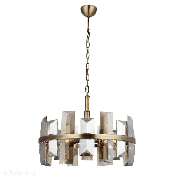 Luksusowy , kryształowy żyrandol - lampa wisząca patyna 8xE14, Lucea 1420-52-08 KANSAS - ePlafoniera