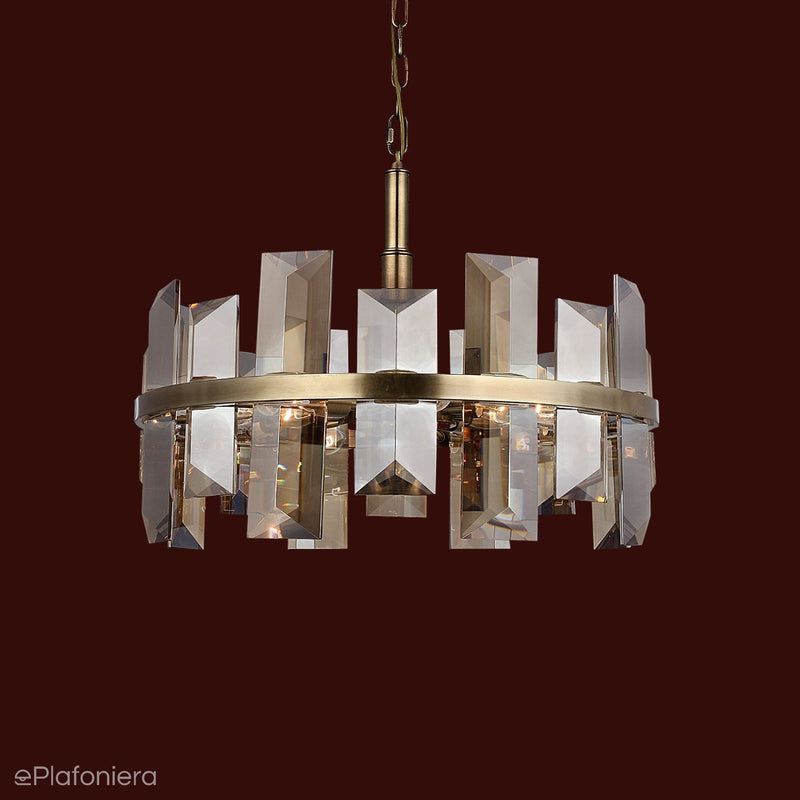 Luksusowy , kryształowy żyrandol - lampa wisząca patyna 8xE14, Lucea 1420-52-08 KANSAS - ePlafoniera