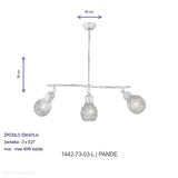 Nowoczesna lampa - wisząca na listwie, druciane reflektorki 3xE27, Lucea 1442-73-03-L PENDE - ePlafoniera