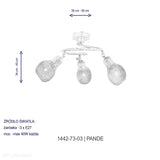 Nowoczesna lampa - plafoniera, druciane reflektorki 3xE27, Lucea 1442-73-03 PENDE - ePlafoniera