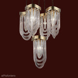 Romantyczny żyrandol - lampa szklane rurki na kole, 5xE27, Lucea 1466-52-05 SETUBAL - ePlafoniera