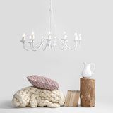 Biała lampa wisząca - świecznik, żyrandol 12xE14, Aldex (Róża) 397R