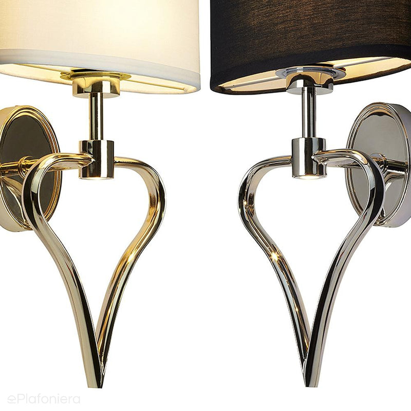 Romantyczna lampa ścienna (biała, złota) kinkiet do łazienki sypialni salonu  (G9 1x4W) Elstead (Falmouth)