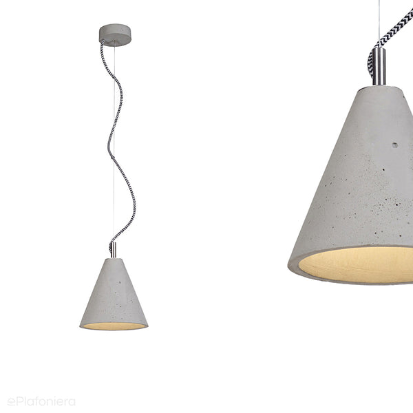 Betonowa lampa - wisząca nowoczesna industrialna, do salonu kuchni (20cm 1xE27) (Kobe 1) Loftlight