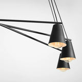 Czarna lampa sufitowa - industrialna - loftowa, żyrandol poziomy 6xE27, Aldex (Arte) 1008K1