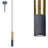 Betonowa nowoczesna lampa - wisząca mosiężna tuba (23/33/53cm), do salonu sypialni (Kalla Brass) Loftlight