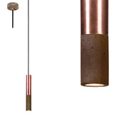 Betonowa nowoczesna lampa - wisząca miedziana tuba (23/33/53cm), do salonu sypialni (Kalla Copper) Loftlight