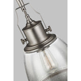 Lampa metalowa - szklana, 24cm (satynowy nikiel) do kuchni salonu (1xE27) Feiss (Hobson)