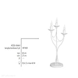 Biała lampa stojąca - świecznik, biurkowa 3xE14, Aldex (Róża) 397B/D - ePlafoniera