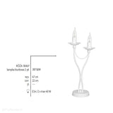 Biała lampa stojąca - świecznik, biurkowa 2xE14, Aldex (Róża) 397B/M - ePlafoniera