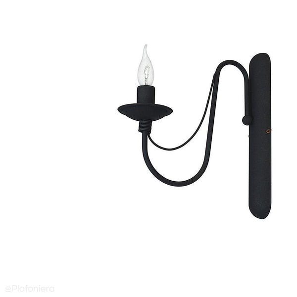 Czarna lampa ścienna - świecznik, kinkiet 1xE14, Aldex (Róża) 397C1 - ePlafoniera