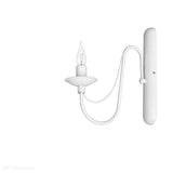 Biała lampa ścienna - świecznik, kinkiet 1xE14, Aldex (Róża) 397C - ePlafoniera