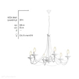 Biała lampa wisząca - świecznik, żyrandol 6xE14, Aldex (Róża) 397K - ePlafoniera