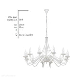 Biała lampa wisząca - świecznik, żyrandol 12xE14, Aldex (Róża) 397R - ePlafoniera