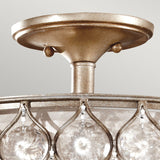Kryształowa lampa sufitowa 40cm, ręcznie malowana (oksydowane srebro) do sypialni salonu (3xE27) Feiss (lucia)