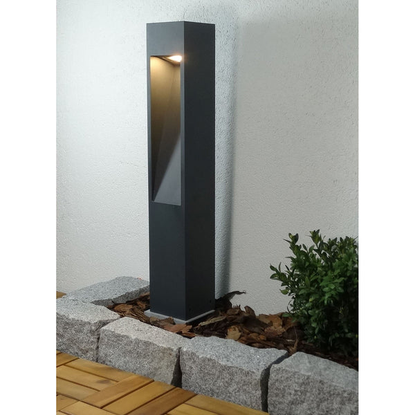 Zewnętrzna nowoczesna lampa ogrodowa stojąca - słupek 60/80cm (10x10cm, 1xGU10) Radex (Modern)