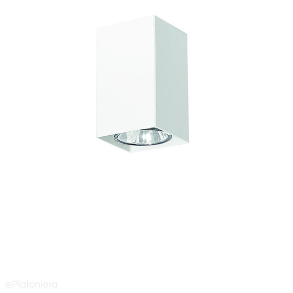 Biała lampa sufitowa SPOT, kwadratowa tuba do salonu, sypialni (1x GU10) Lampex (Nero) 499/C - ePlafoniera
