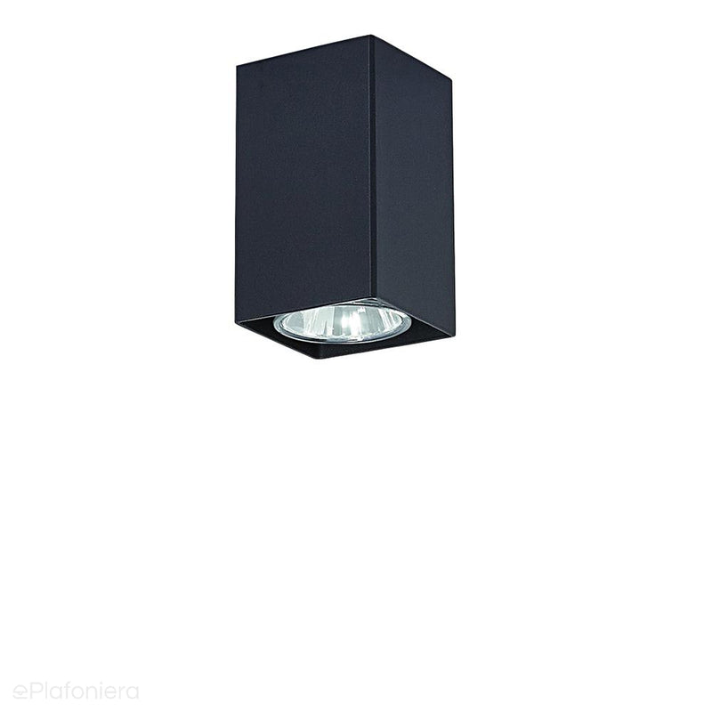 Czarna lampa sufitowa SPOT, kwadratowa tuba do salonu, sypialni (1x GU10) Lampex (Nero) 499/G - ePlafoniera