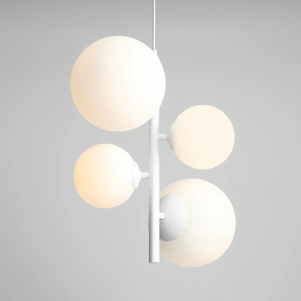 Lampa wisząca Bloom white, 4 mleczne kule (2xE14/2xE27) - Aldex (biała, 1091L)