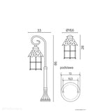 Czarna klasyczna latarnia ogrodowa - lampa zewnętrzna stojąca 86/116/166cm (1x E27) SU-MA (Toledo)