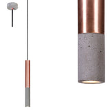 Betonowa nowoczesna lampa - wisząca miedziana tuba (23/33/53cm), do salonu sypialni (Kalla Copper) Loftlight