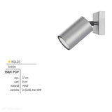 Szara lampa ścienna regulowana, kinkiet reflektor SPOT (1x GU10) Lampex (Rolos) 558/K POP