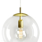 Szklana lampa wisząca, pojedyncza przezroczysta kula 1xE27 (złote zawiesie) Aldex (Globus) 562G10