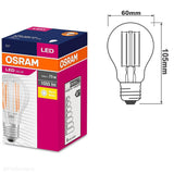 Żarówka LED E27 Filament (A60, 8W = 75W) (1055lm, 4000K/2700K) Osram/OSRVALU5711