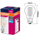 Żarówka LED E27 Filament (A60, 8W = 75W) (1055lm, 4000K/2700K) Osram/OSRVALU5711