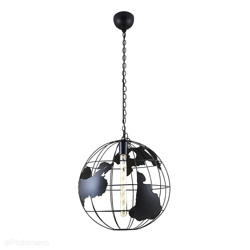 Lampa wisząca - globus czarny 40 cm, Oczan 6322-2,19 - ePlafoniera