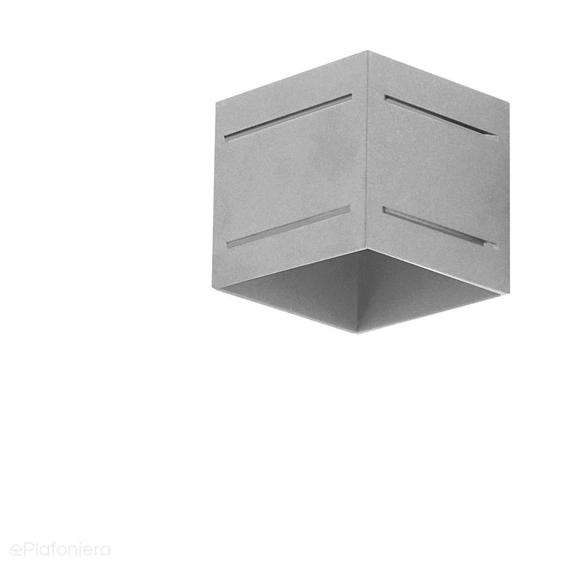 Kinkiet kubik - szara lampa sufitowa do salonu, kuchni (1x G9) Lampex (Quado Pro Plus) 690/KA POP - ePlafoniera