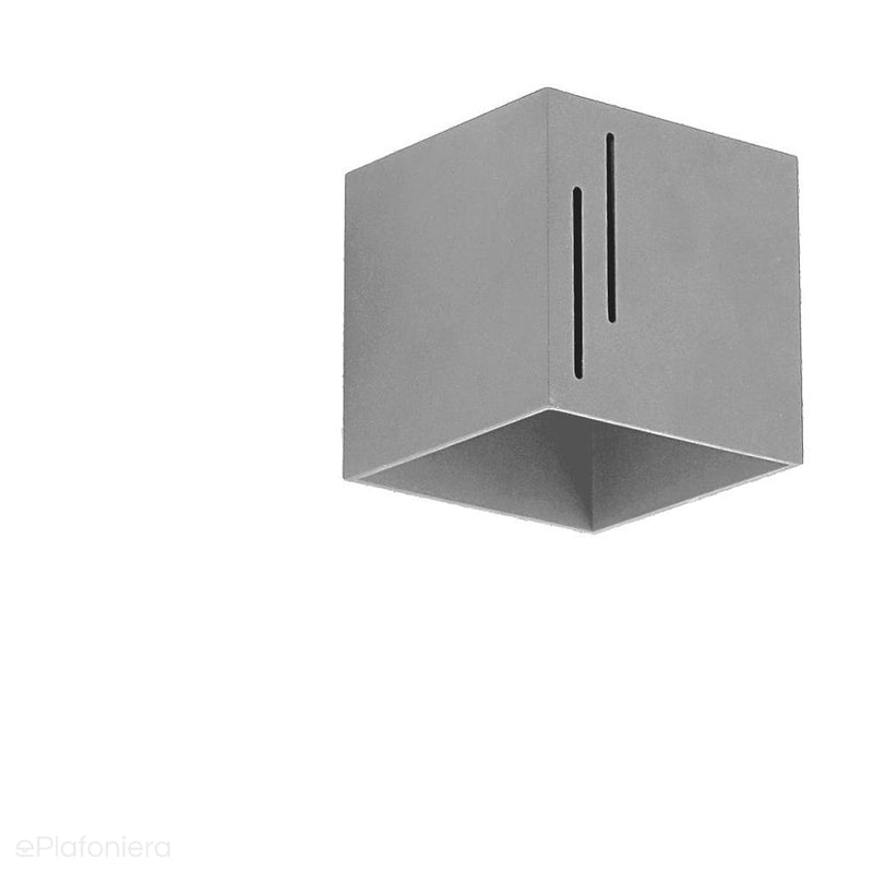 Kinkiet kubik - szara lampa ścienna, do salonu, kuchni (1x G9) Lampex (Quado Modern) 692/B POP - ePlafoniera