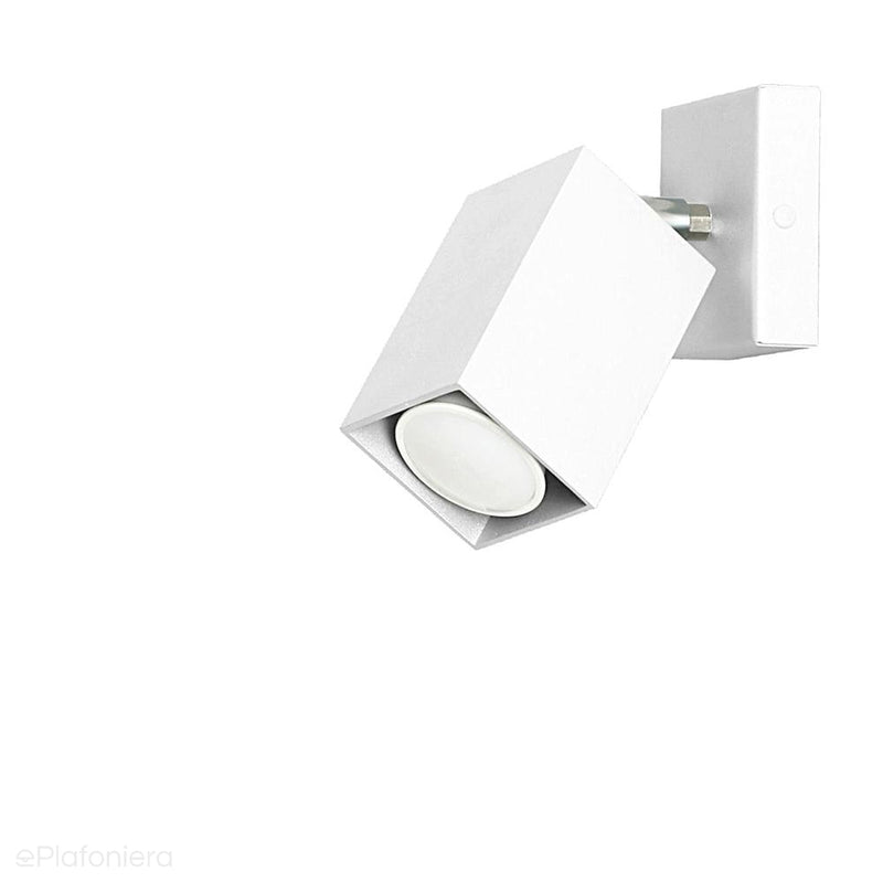 Biały kinkiet, 1x reflektor, lampa regulowana SPOT  (1x GU10) Lampex (Nero) 718/K BIA - ePlafoniera