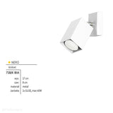Biały kinkiet, 1x reflektor, lampa regulowana SPOT  (1x GU10) Lampex (Nero) 718/K BIA