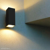 Kinkiet zewnętrzny grafit, czarny, szary (tuba kwadrat spot 30cm, 2x E27) lampa na zewnątrz, SU-MA (Adela) 8001