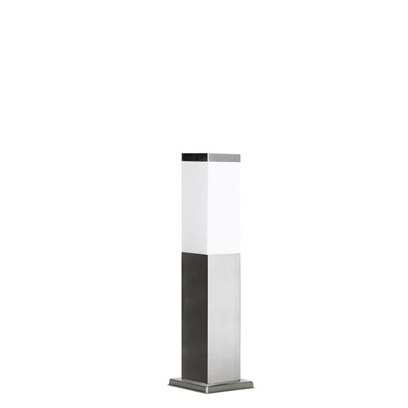 Kwadratowy słupek 48/69cm - lampa stojąca ogrodowa zewnętrzna (czarna/stalowa) (1x E27) SU-MA (Inox)