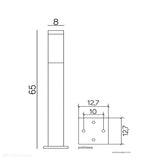 Kwadratowy słupek 48/69cm - lampa stojąca ogrodowa zewnętrzna (czarna/stalowa) (1x E27) SU-MA (Inox)