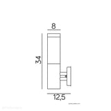 Kwadratowy słupek kinkiet - lampa stojąca ogrodowa zewnętrzna (czarna/stalowa) (1x E27) SU-MA (Inox)
