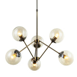 Metalowa lampa modna - wisząca (6 kloszy) do salonu, Lucea 80357-02-P06-AB RONNA