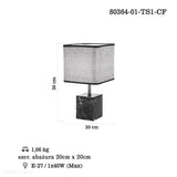 Lampa stojąca do salonu sypialni -czarny marmur (30cm) Lucea 80364-01-TS1-CF NERLO