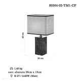 Lampa stojąca do salonu sypialni -czarny marmur (40cm)) Lucea 80364-02-TM1-CF NERLO